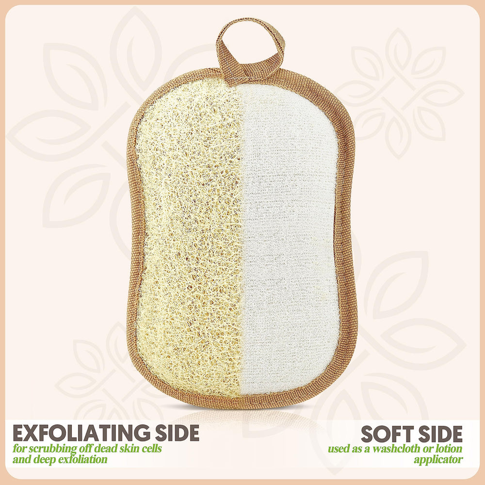 ALMOONI natural Egyptian loofah texture gently buffs skin