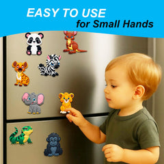 ALNETI zebra magnet for toddlers enhances color and pattern recognition on the fridge