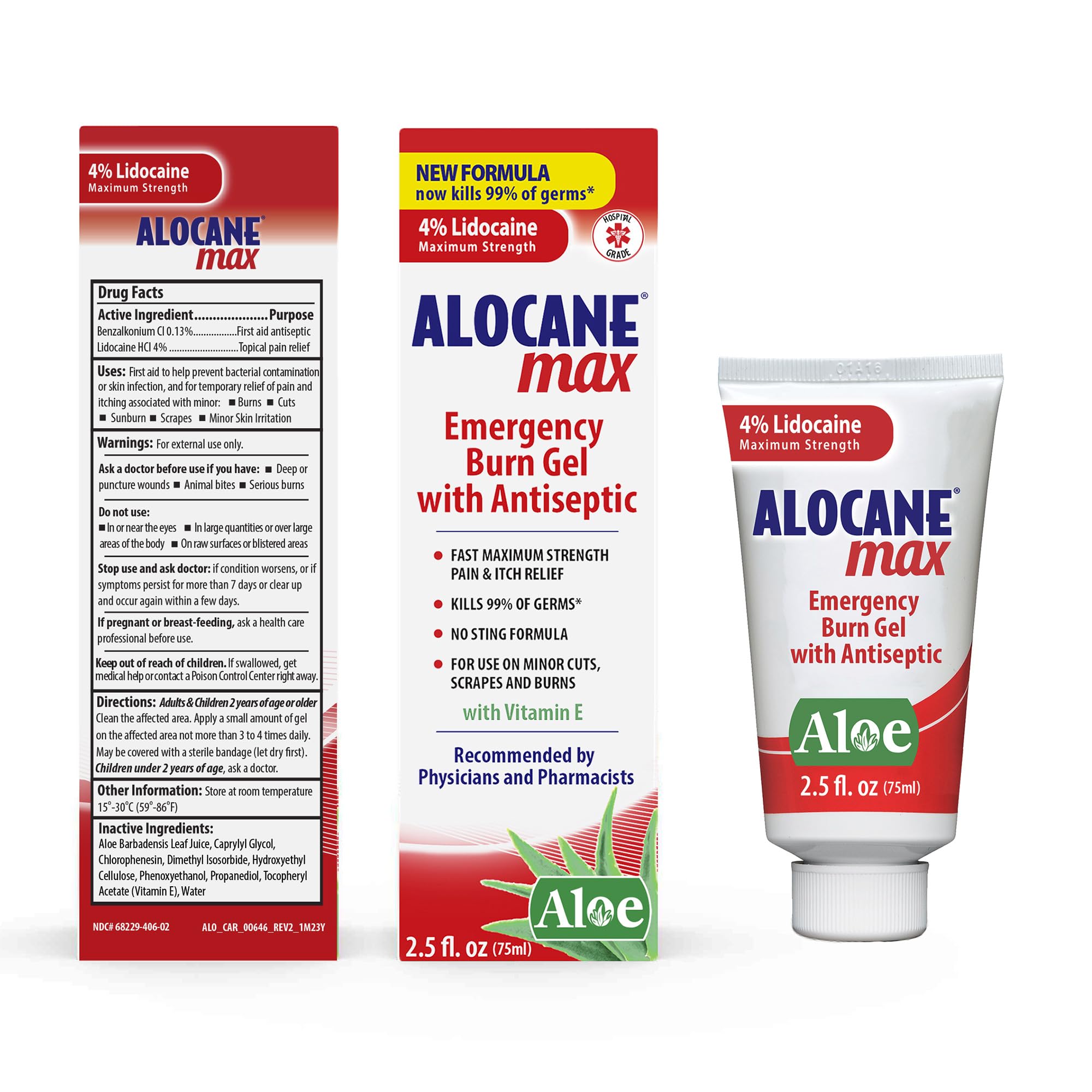 Alocane gel with Aloe Vera soothing skin after minor burns.