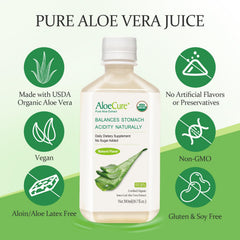 AloeCure 12-hour harvest process image underscores freshness from harvest to bottle