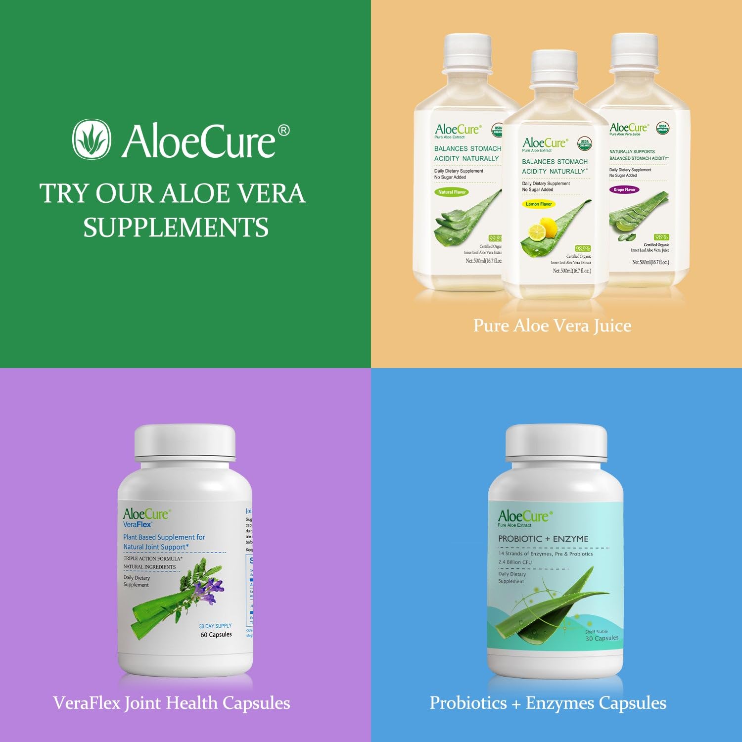 AloeCure capsules in hand illustrate easy swallow and portability.