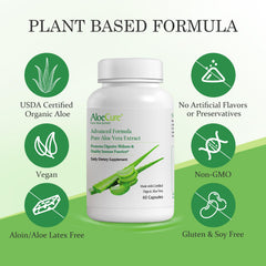 AloeCure capsules on white background highlight convenient daily supplement.