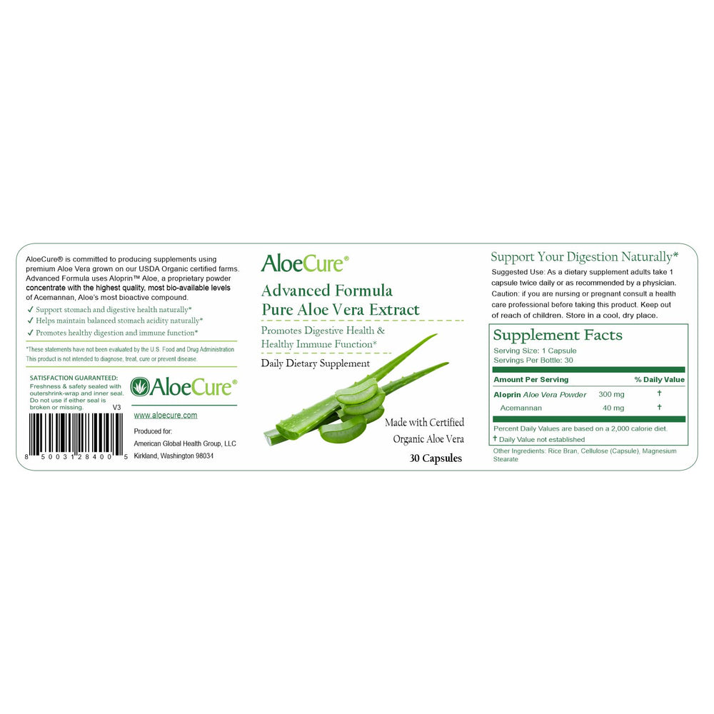 AloeCure Digestive balance scene suggests comfortable digestion over time.