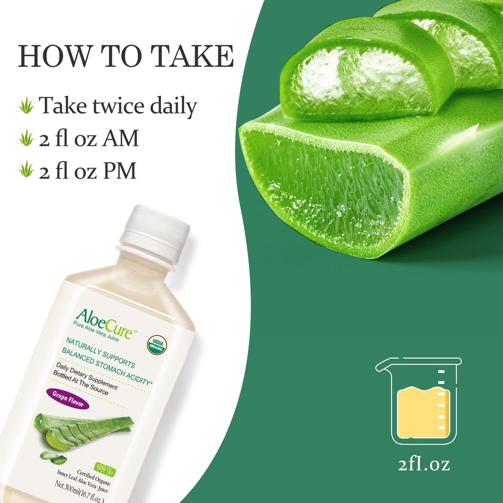 AloeCure digestive harmony bottle hints at balanced stomach acidity