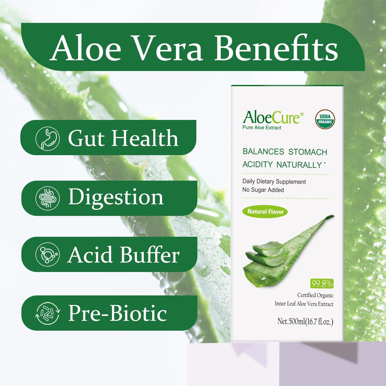 AloeCure inner gel fillet close-up highlights premium aloe quality