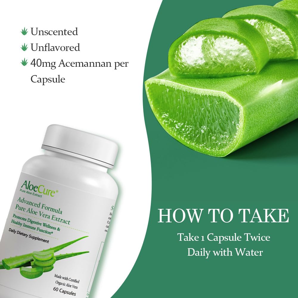 AloeCure natural aloe plant backdrop reinforces plant-based digestive wellness.