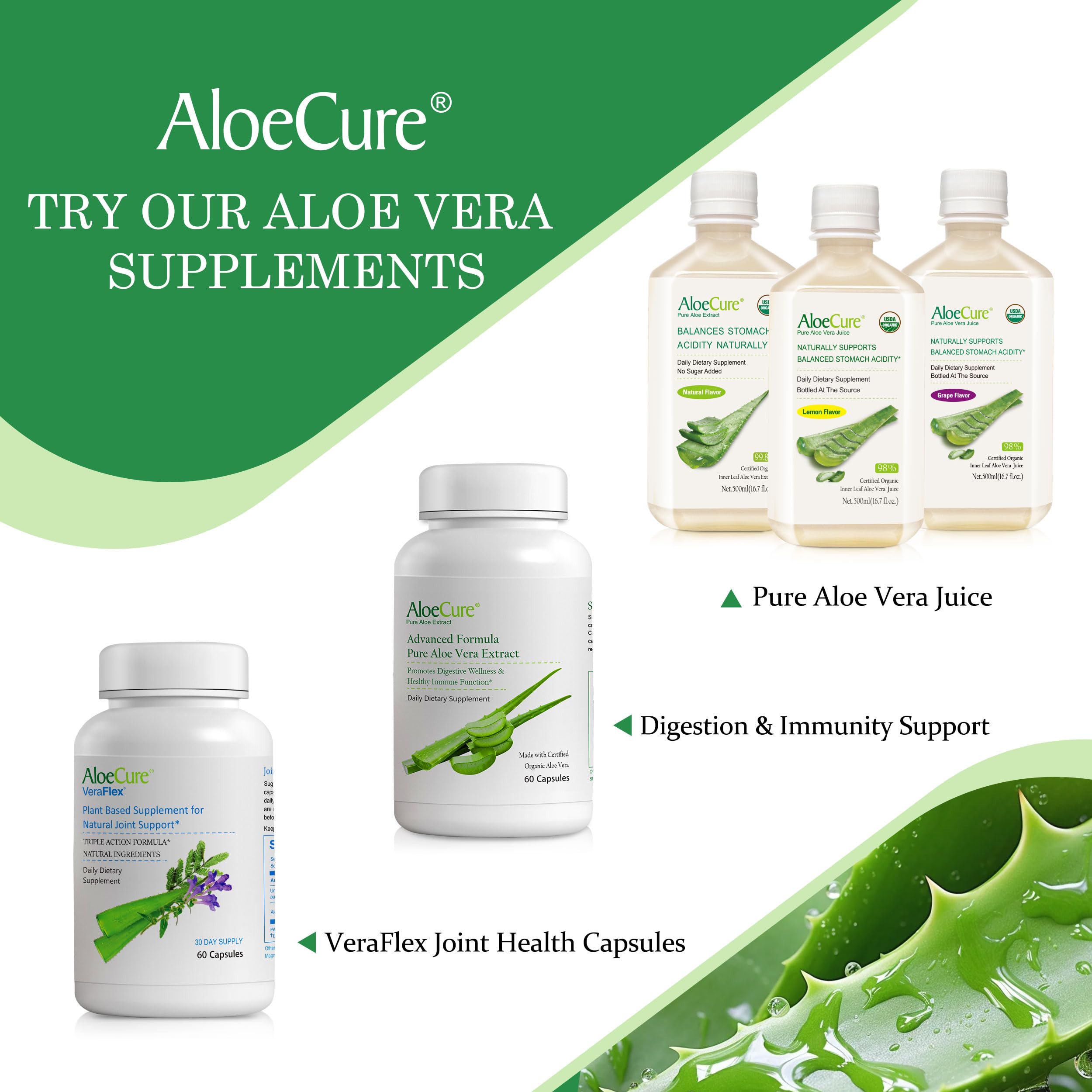AloeCure USDA and EU organic certification label on product