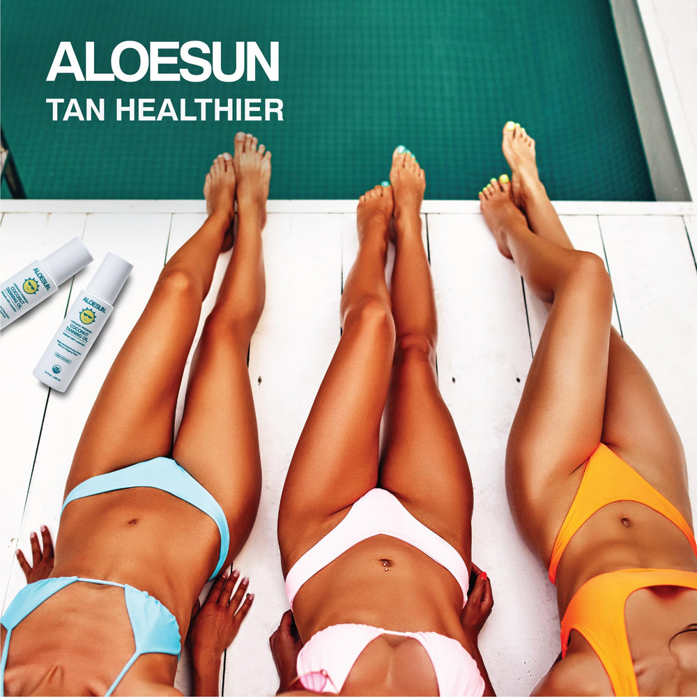 ALOESUN spray nozzle close-up highlighting easy, even coverage without greasiness.