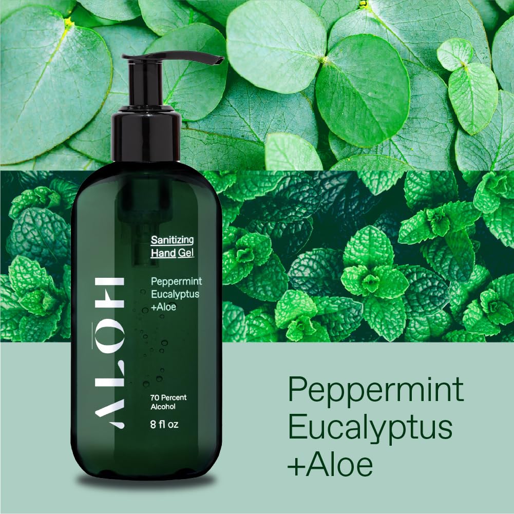 ALŌH Aloe-infused gel pump; soothing moisture while cleaning hands.