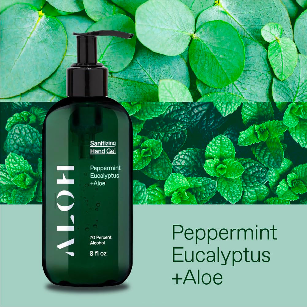 ALŌH Aloe-infused gel pump; soothing moisture while cleaning hands.