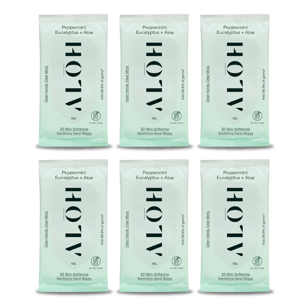 ALŌH Peppermint Eucalyptus wipes showing soft texture for gentle cleansing