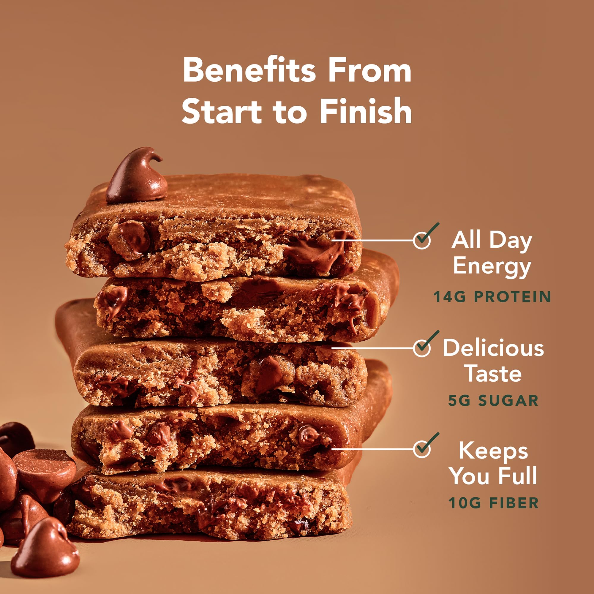 ALOHA bar cross-section reveals cashew butter and chocolate chips.