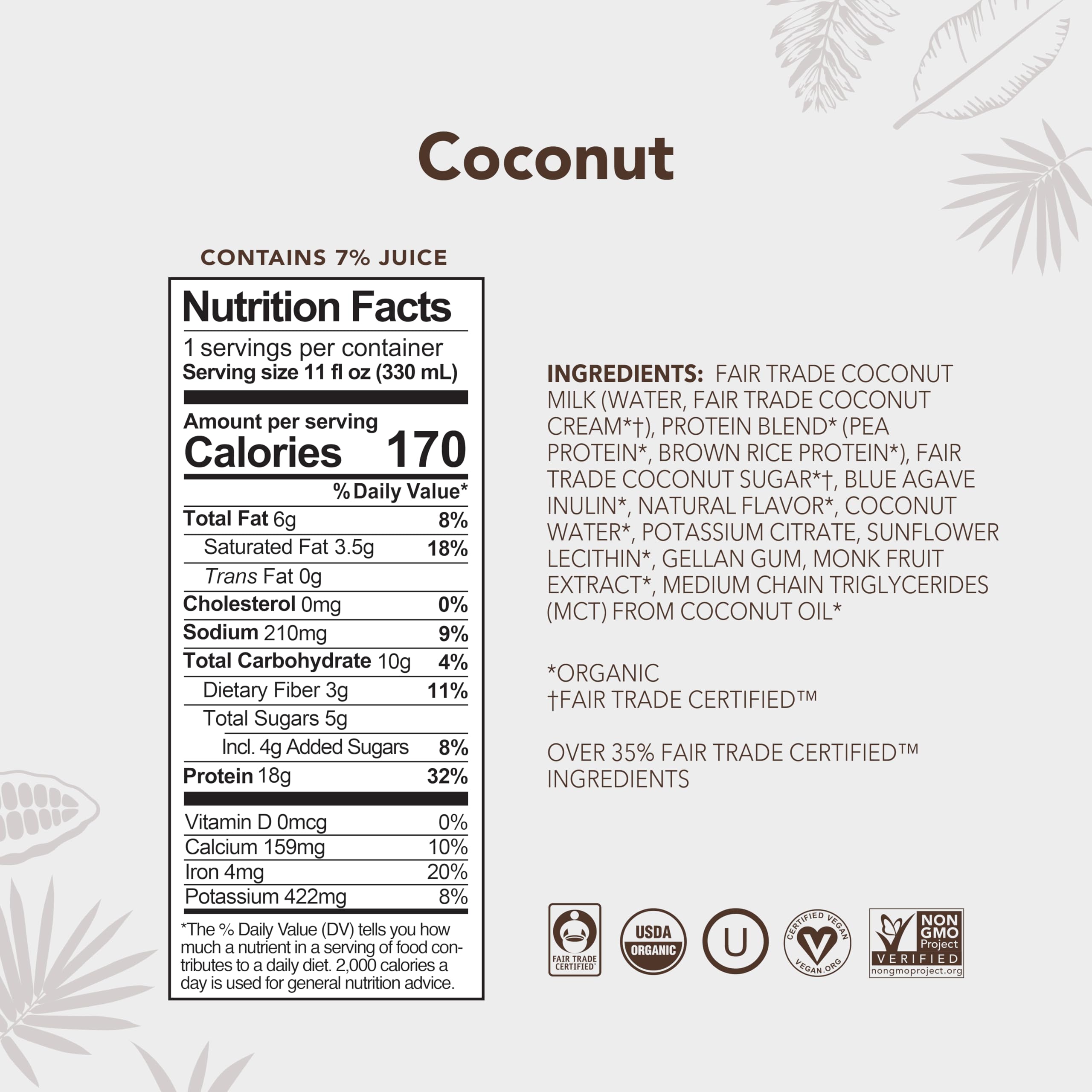ALOHA Coconut Protein Drink pour showing smooth texture and post-workout convenience