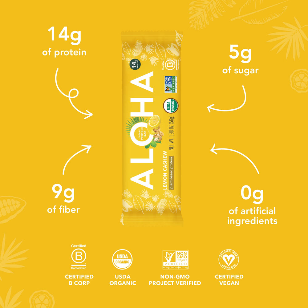 ALOHA Lemon Cashew Bar energy shot during workouts and busy days.