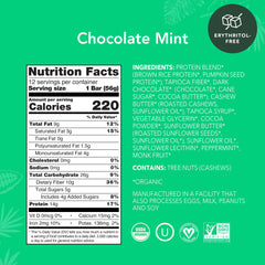 ALOHA nutrition facts panel shows 14 g protein and 10 g fiber for satisfying snacks.