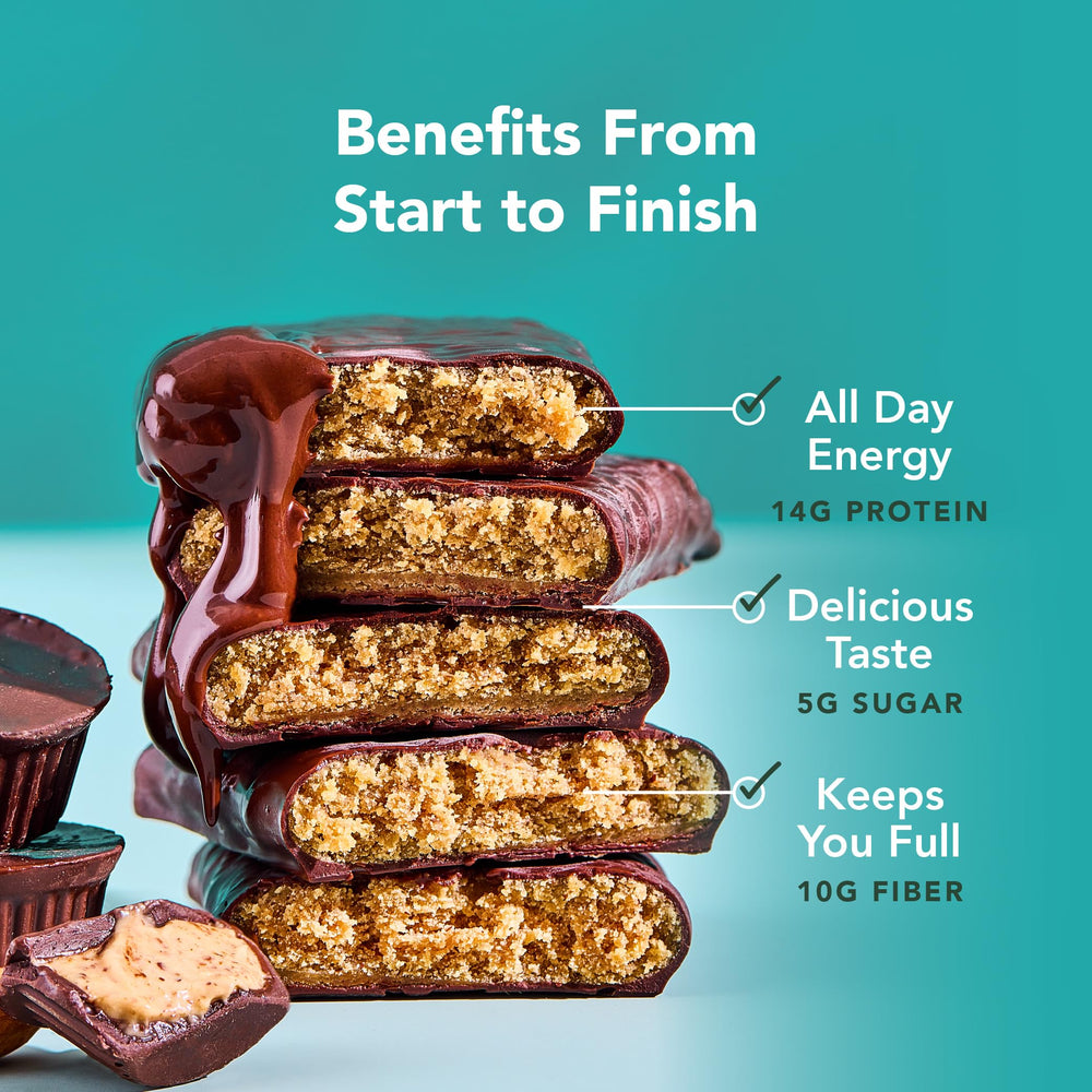 ALOHA nutrition panel highlights the protein-rich and low-sugar profile per bar