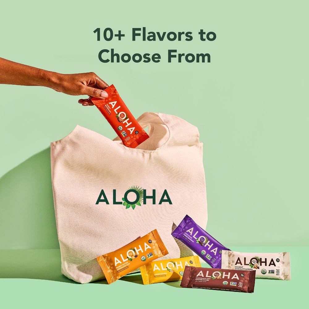 ALOHA organic cashew butter close-up shows creamy texture and flavor.