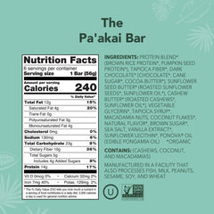 ALOHA Pa'akai bar close-up of Hawaiian macadamia nuts for creamy texture.