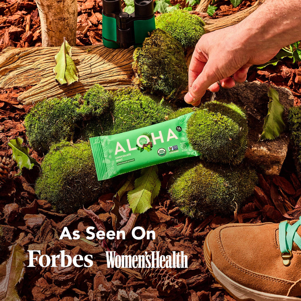 ALOHA peppermint oil swirl on bar suggests refreshing mint aroma.