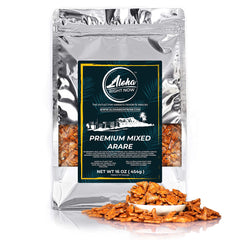 Aloha Right Now mixed arare bites in a resealable bag for easy snacking