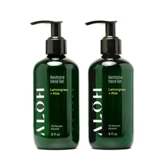 ALŌH lemongrass hand gel bottle for on-the-go cleansing and hydration.