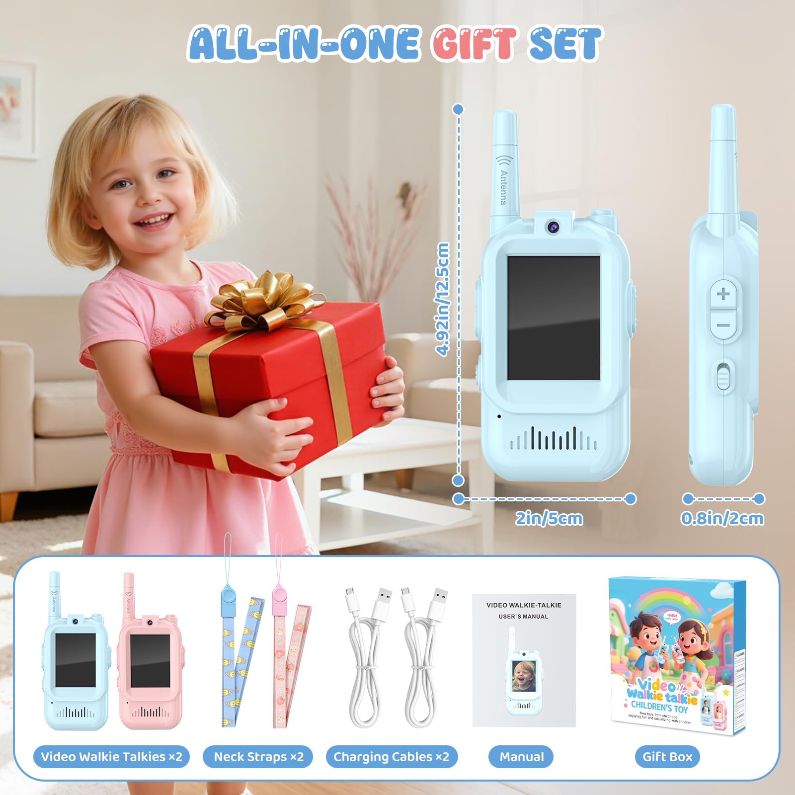 Alotwan video walkie talkie durable-abs-body emphasizes rugged, drop-resistant design for daily use.
