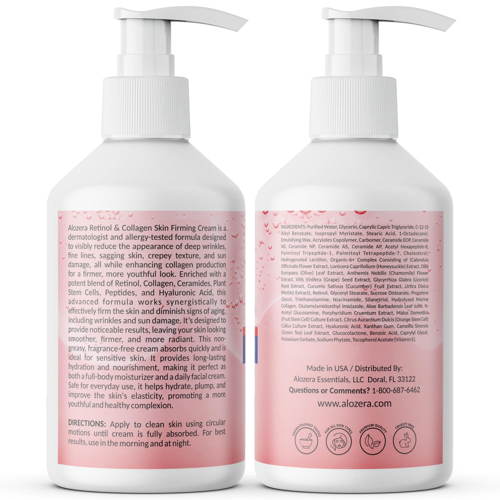 Alozera hyaluronic acid hydration bottle highlighting moisture.