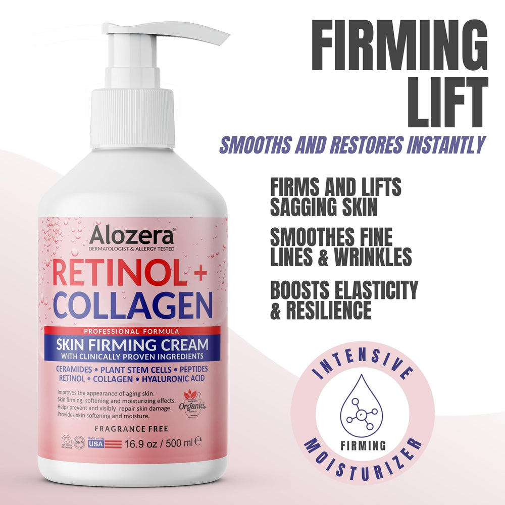 Alozera retinol lotion texture swirl demonstrates rich hydration for dry skin