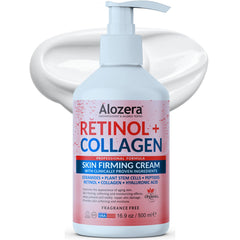 Alozera Skin Firming Retinol Lotion bottle front for visible firming support