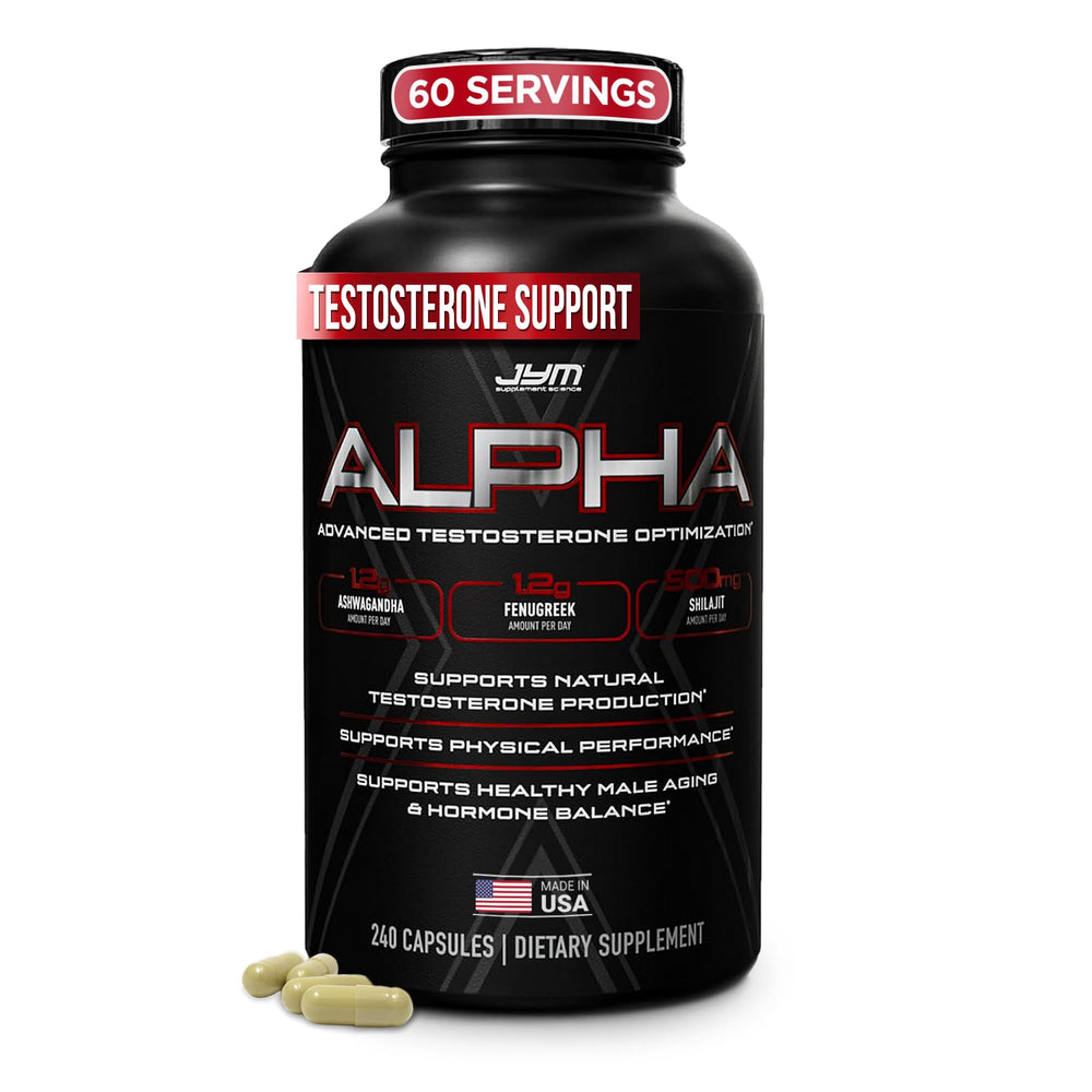 Alpha JYM X bottle cap close-up showing premium formula for daily vitality