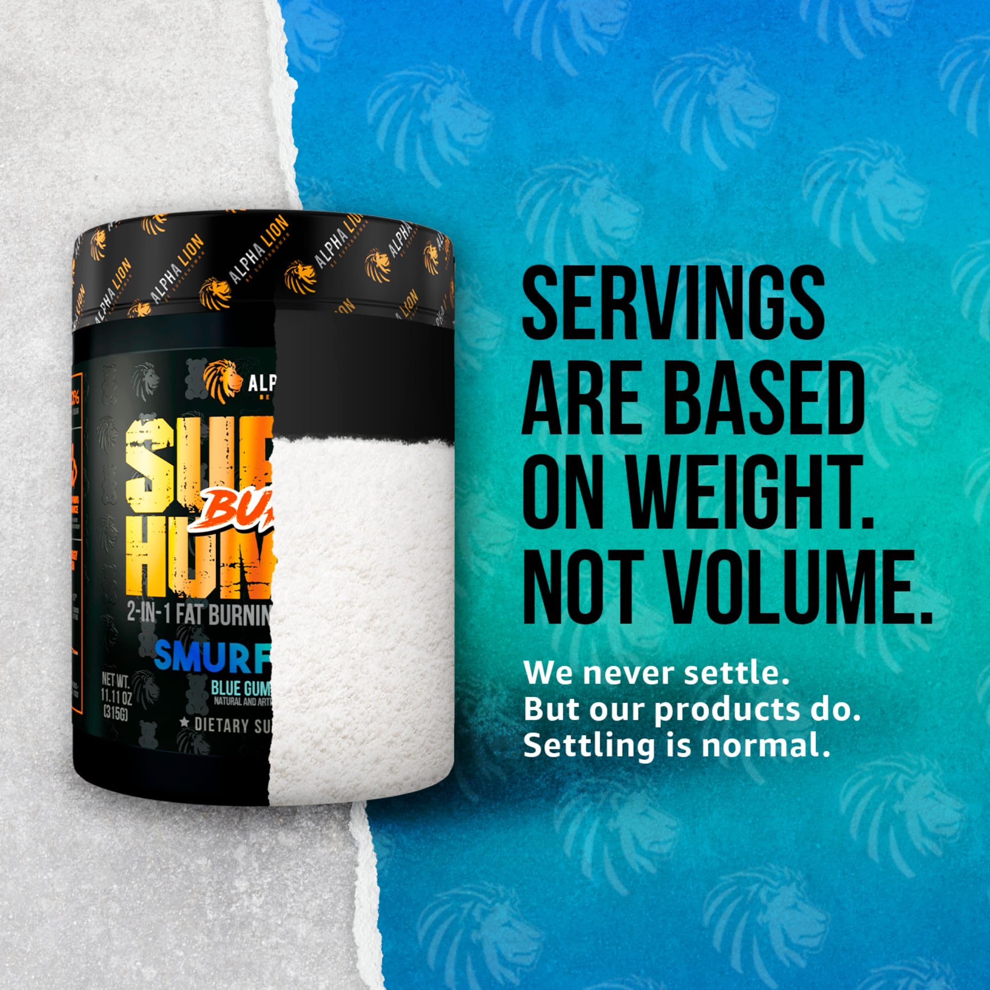 Alpha Lion Burn packaging side view communicates brand credibility and product details.