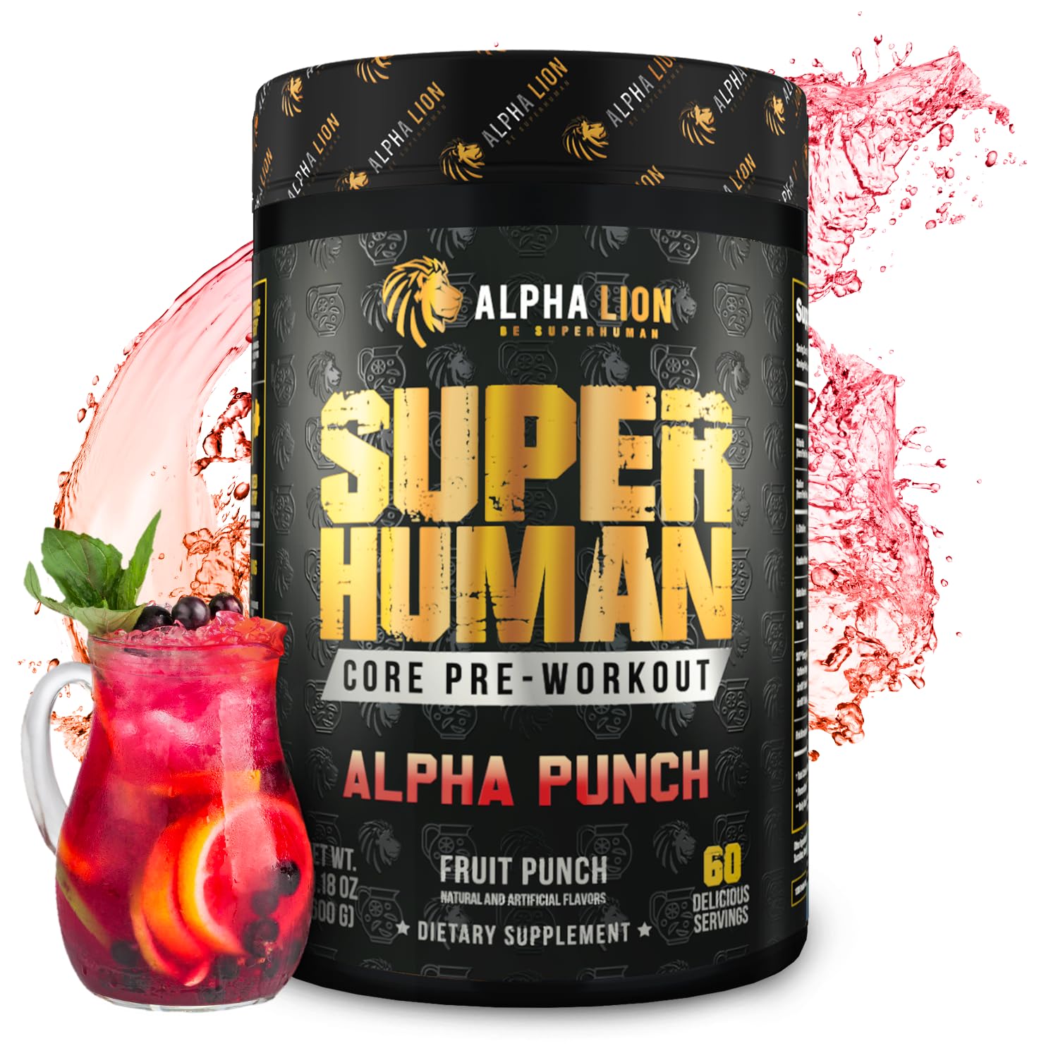 ALPHA LION Core Pre Workout can pour showing energy ready to fuel training
