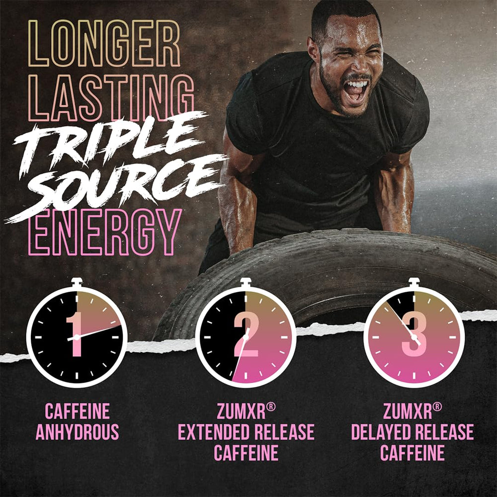 ALPHA LION Core Pre-Workout ingredient panel highlights key actives.