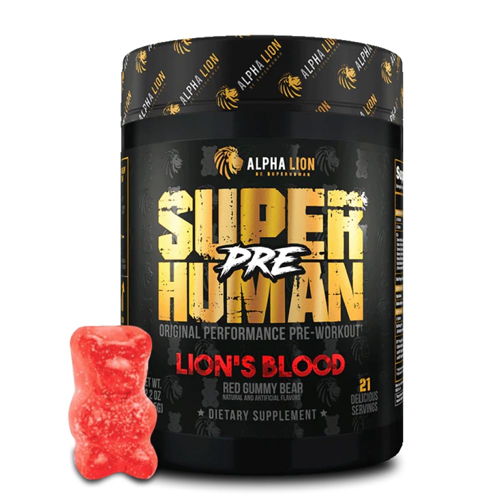 ALPHA LION pre-workout powder tub front view signaling bold gym performance