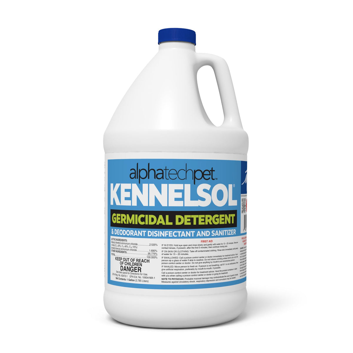 Alpha Tech Pet KennelSol bottle being poured for kennels and cages.