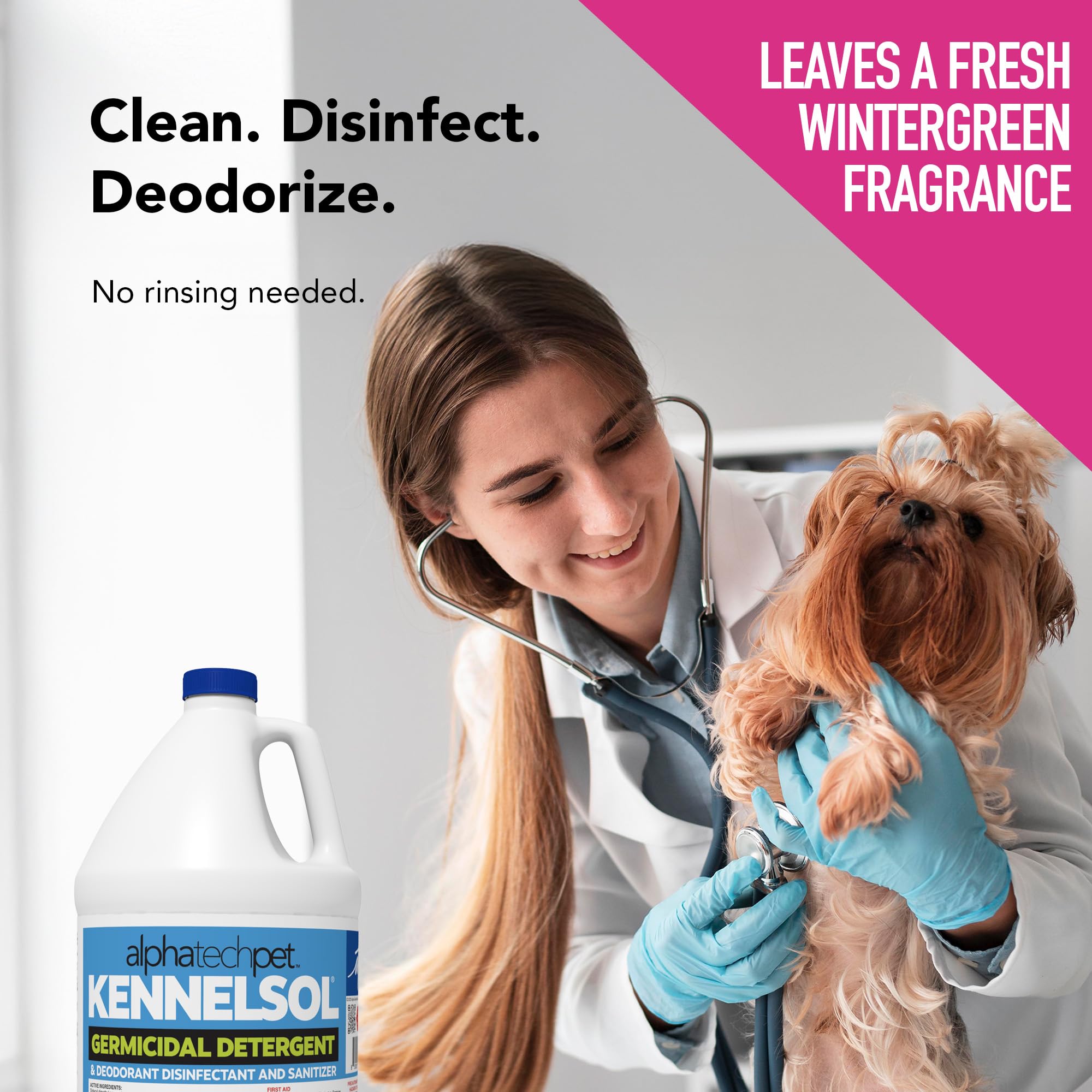 Wintergreen scent visible on KennelSol packaging for a fresh aroma.