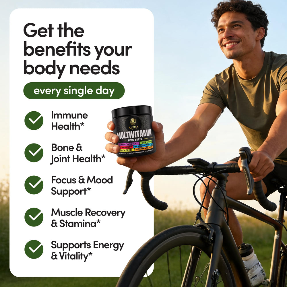 Alpha Tribe multivitamin with ashwagandha root capsule aids daily balance