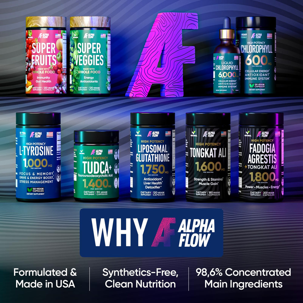 Alpha Flow Immune support packaging conveying broad wellness benefits.