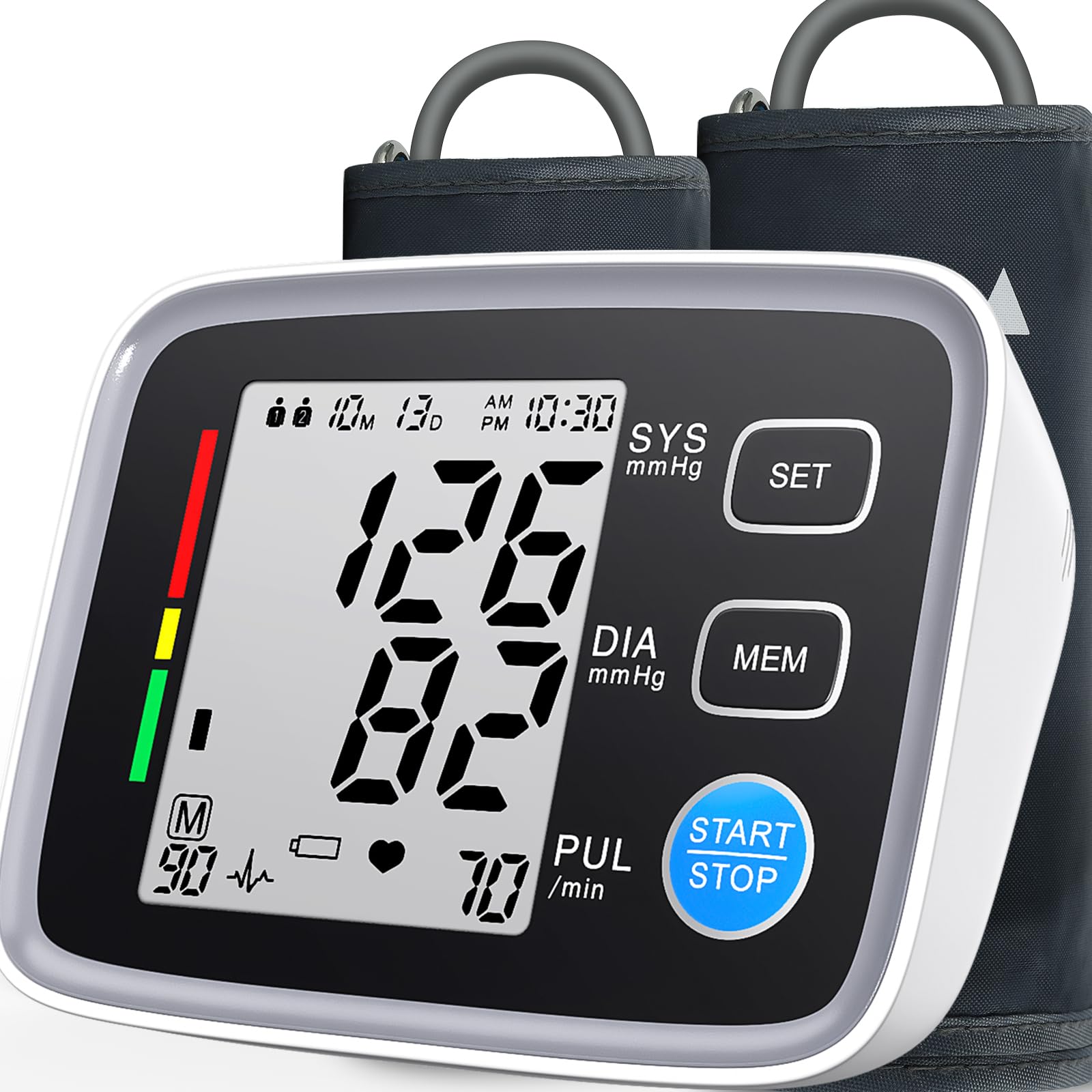 ALPHAGOMED upper arm BP monitor front display for clear readings at home