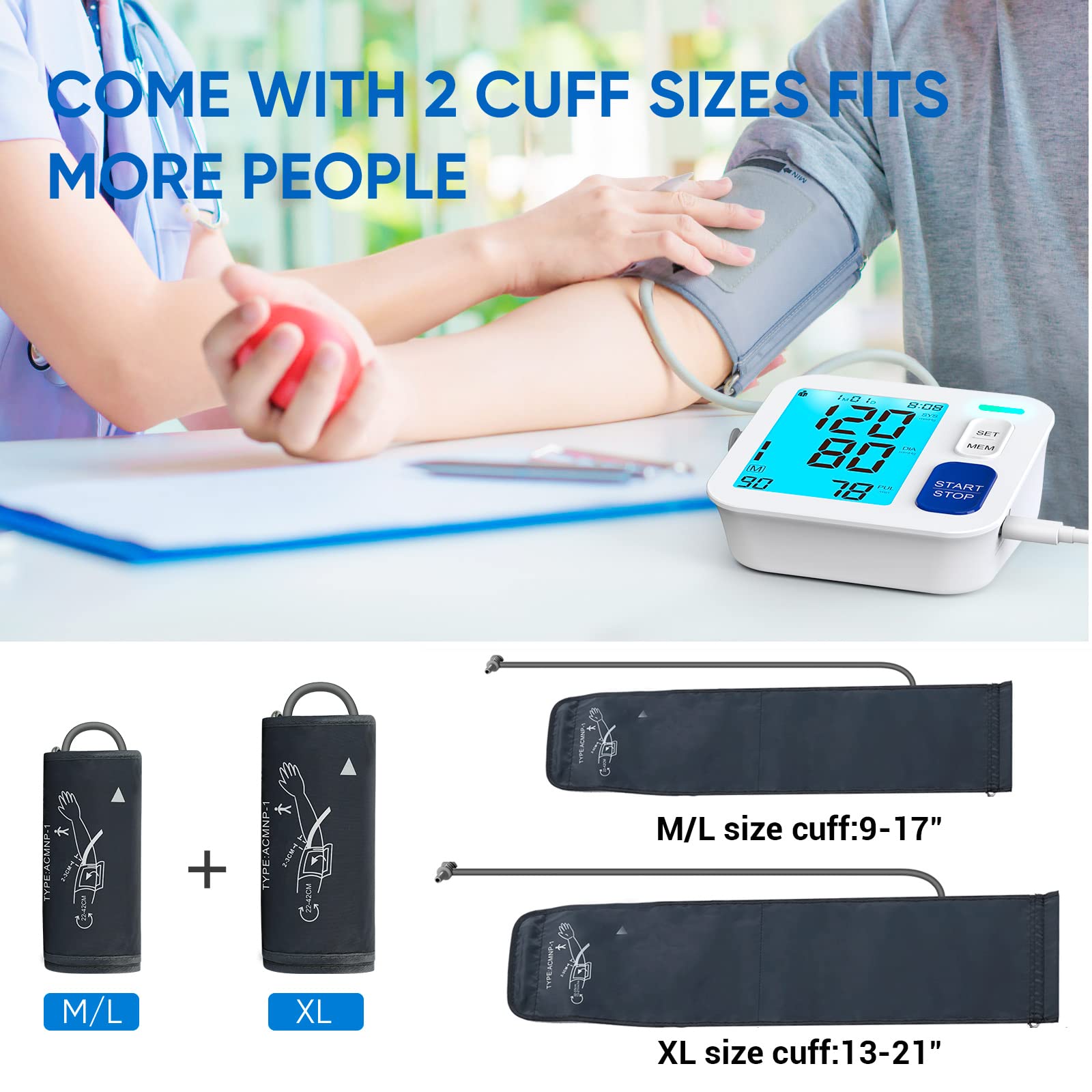 ALPHAGOMED BP Monitor oversized buttons for easy one-handed operation