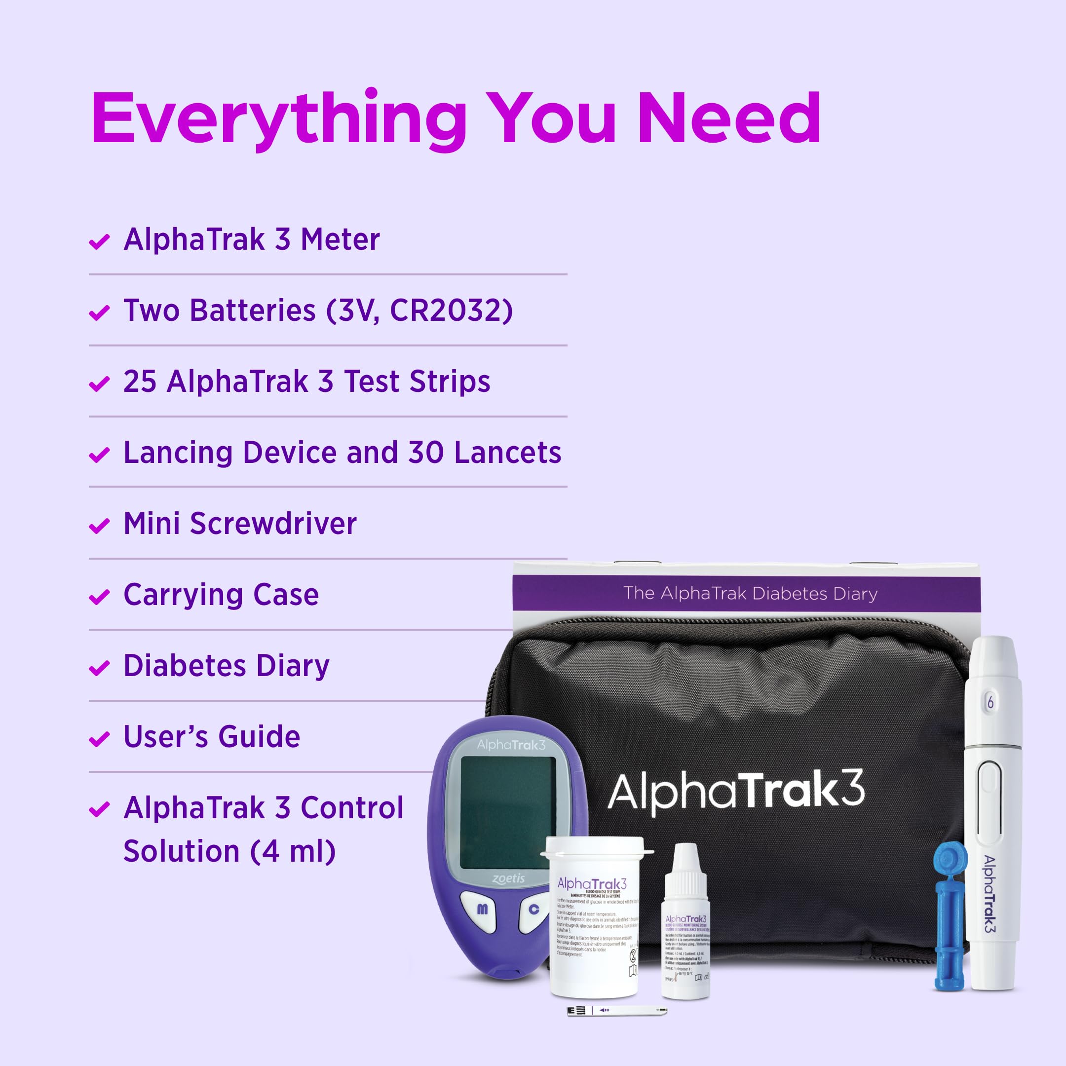 AlphaTRAK 3 CR2032 battery included for continuous monitoring