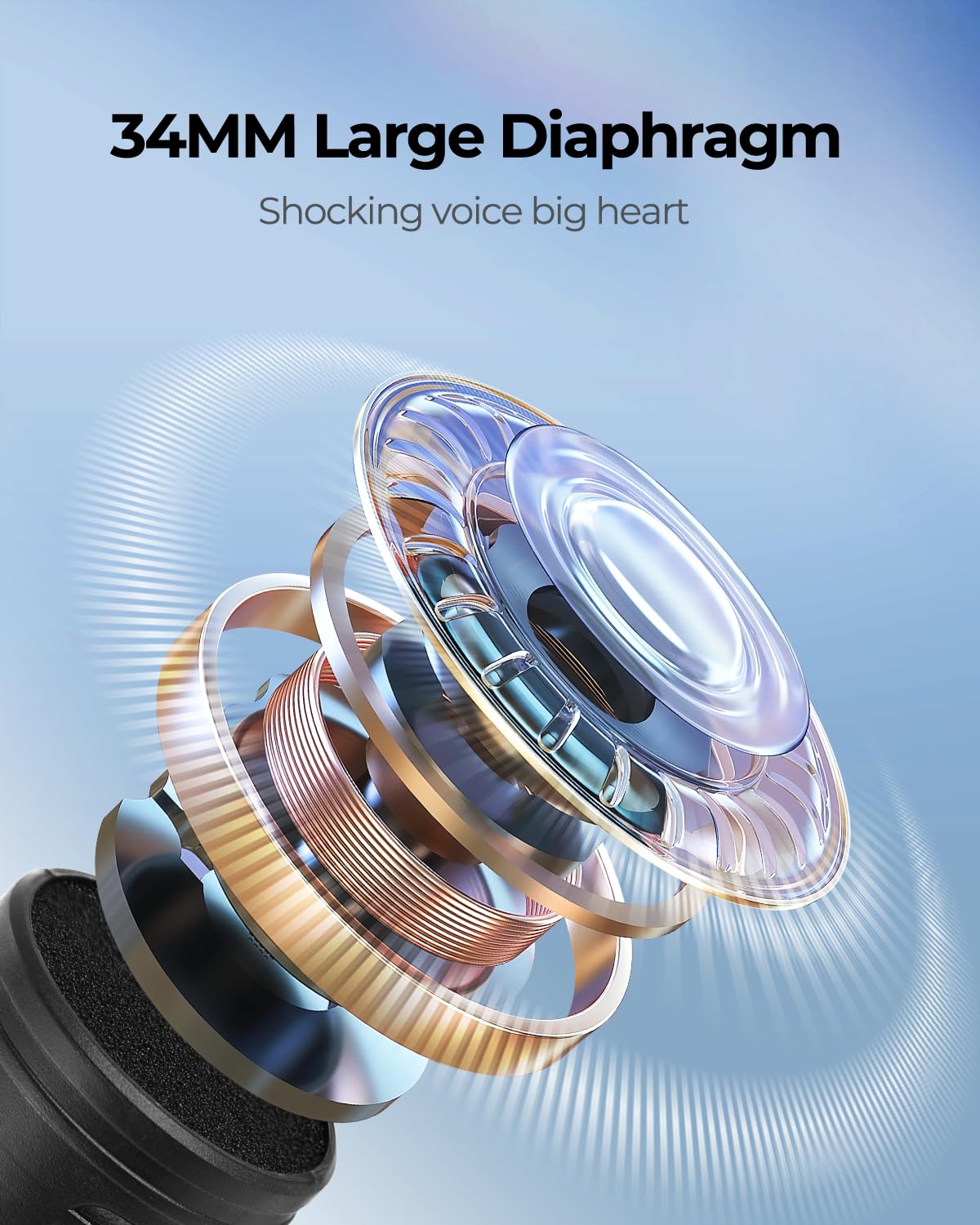 ALPOWL dual microphones with DSP noise reduction for clear vocals