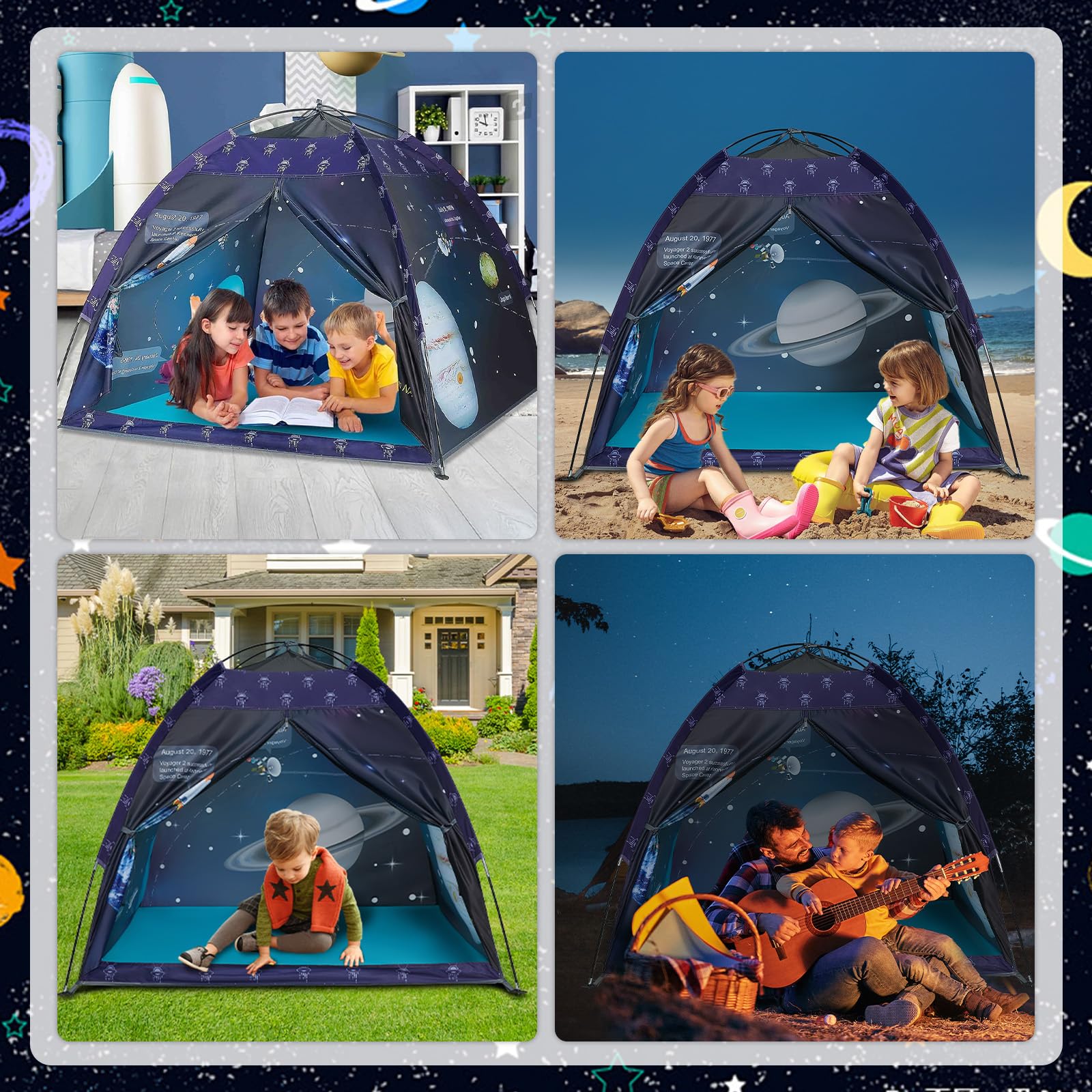 alprang Space World Galaxy Dome tent, folds into carry bag for easy storage.