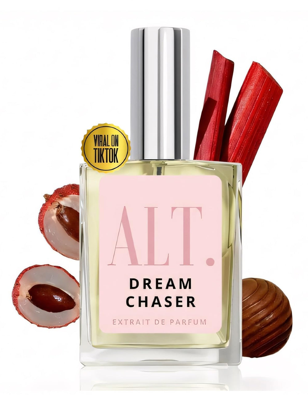 ALT. Fragrances Dream Chaser bottle highlights a long-lasting floral scent for daily wear.