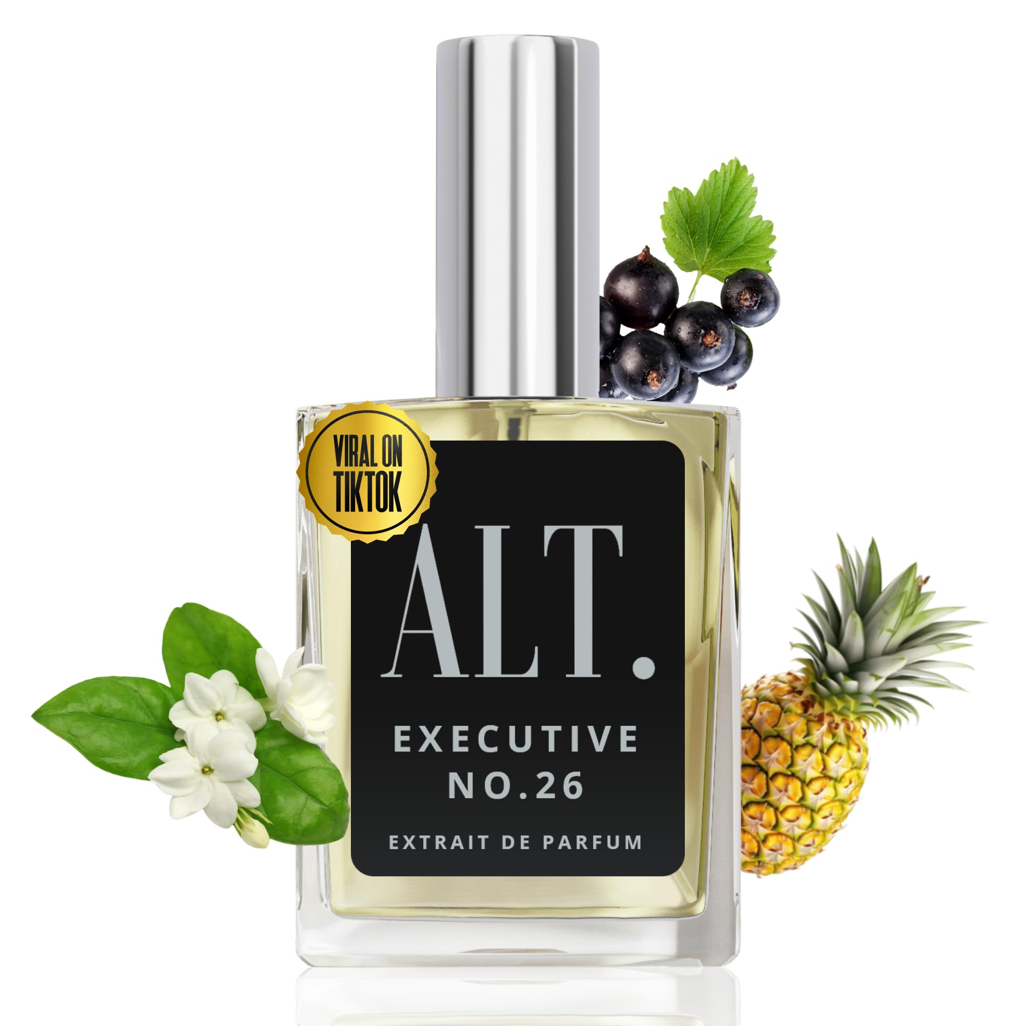 ALT. FRAGRANCES Executive No. 26 bottle on a clean surface, signaling a bold, versatile daily scent.