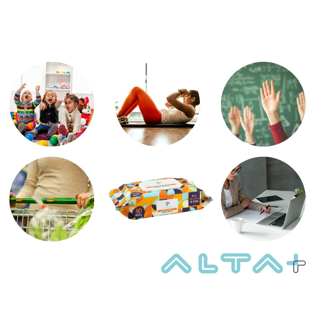 Large 5.5 x 6.5 inch ALTA + wipes sheets for easy cleansing