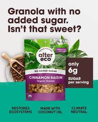 Alter Eco granola in a bowl with cinnamon for vegan breakfast