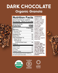 Alter Eco Dark Chocolate Granola bowl with fruit for a satisfying morning energy boost.