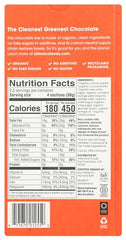 Alter Eco 85% orange chocolate bar close-up shows rich texture and citrus notes