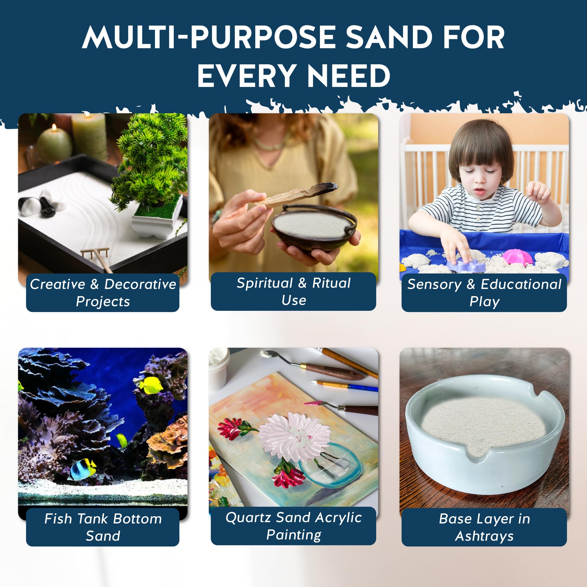 Alternative Imagination white sand stays vibrant in altars and displays